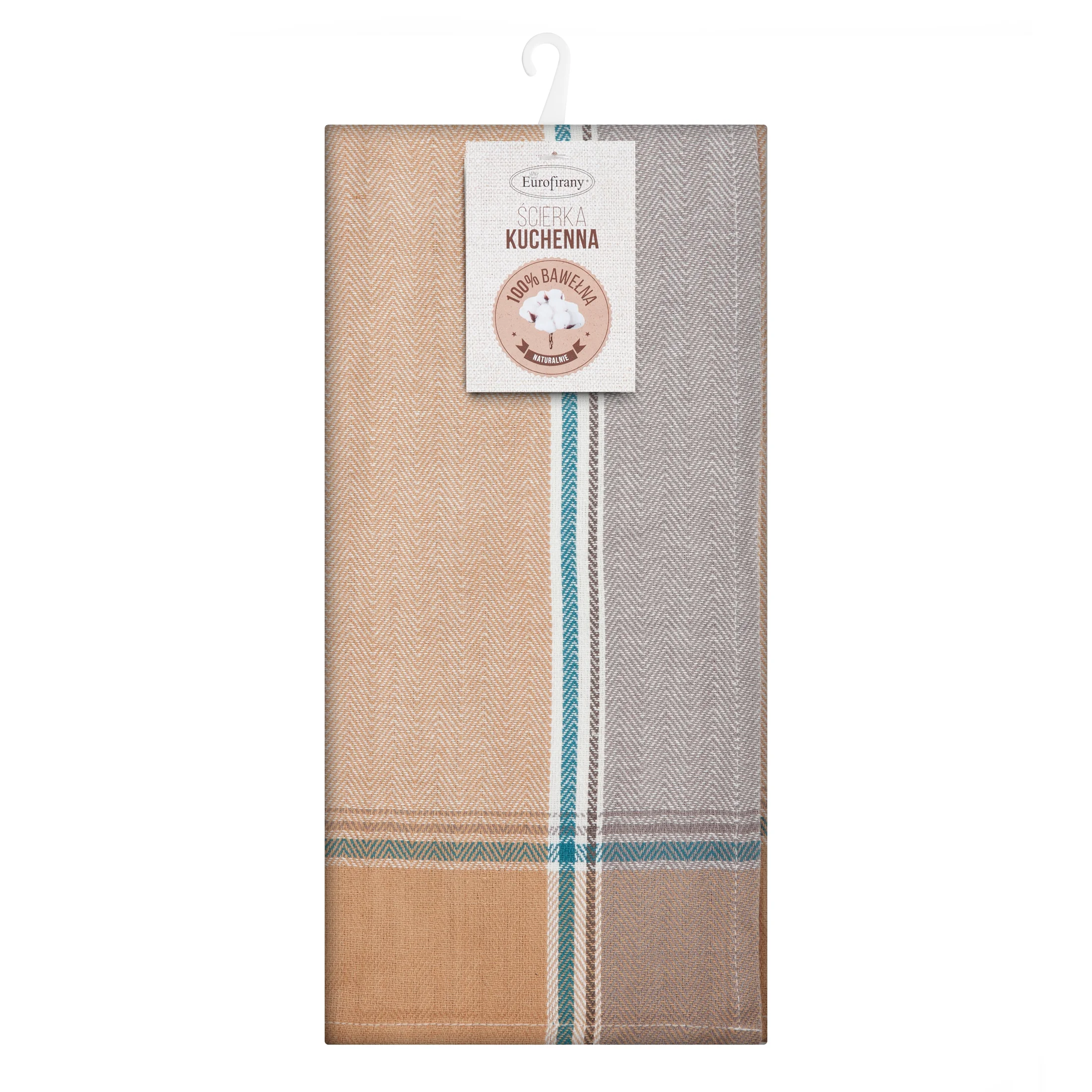 Ściereczka kuchenna 50x70 cm bawełniana kolor beżowy ,niebieski 200 g/m2 OLIVIA
