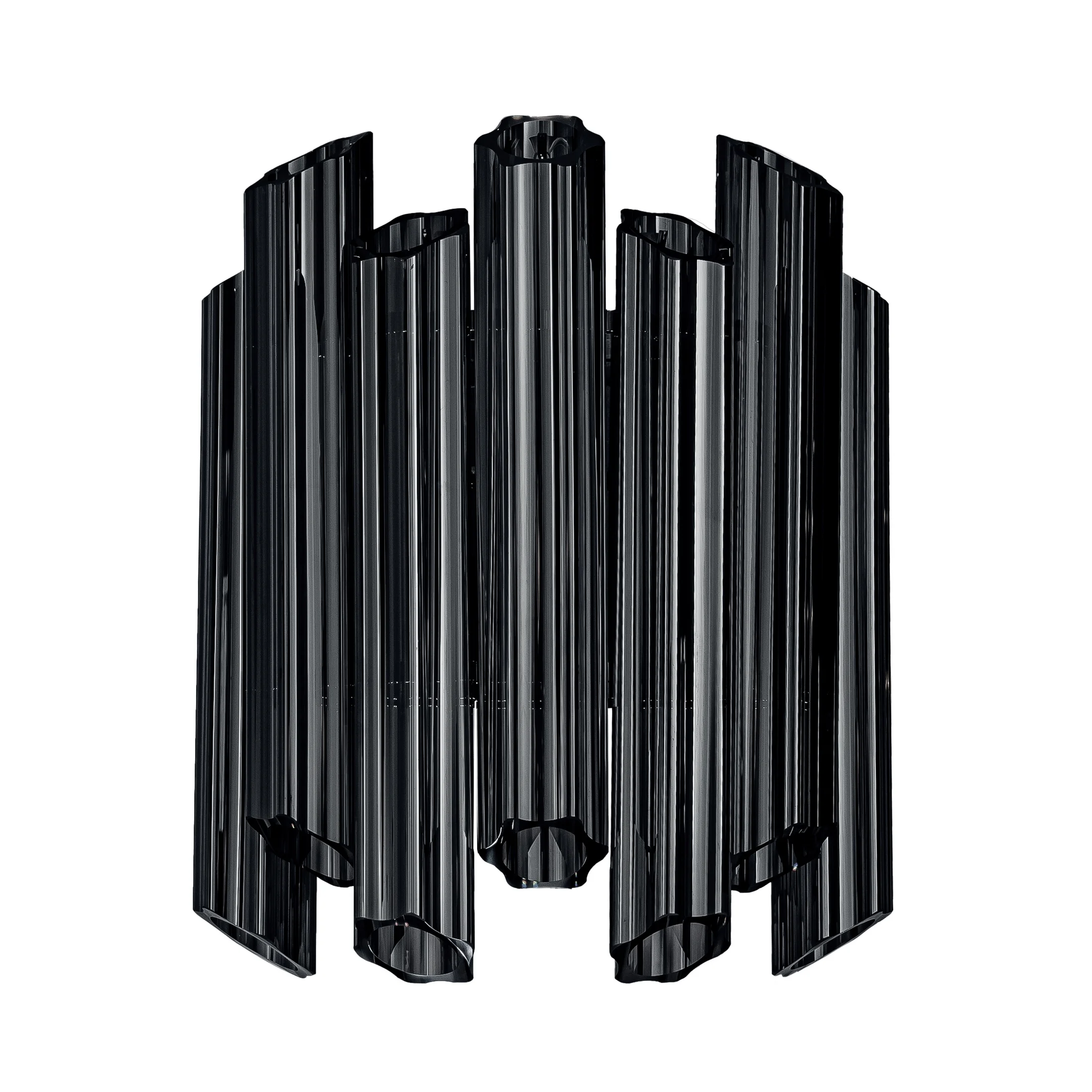 Kinkiet - lampa ścienna do pokoju grafitowa DANA z szklanymi zawieszkami z dymionego szkła