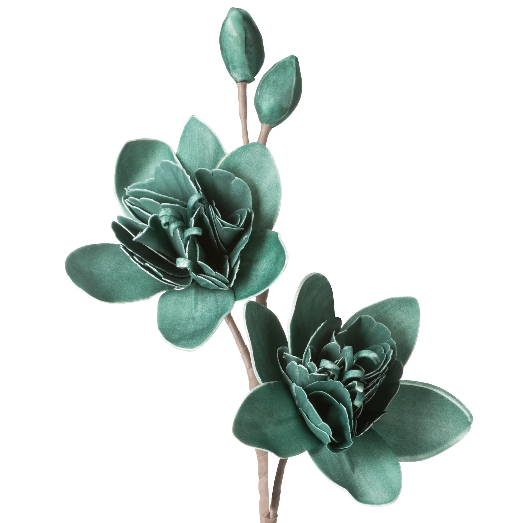 Kwiat sztuczny turkusowy z pianki foamiran 86 cm