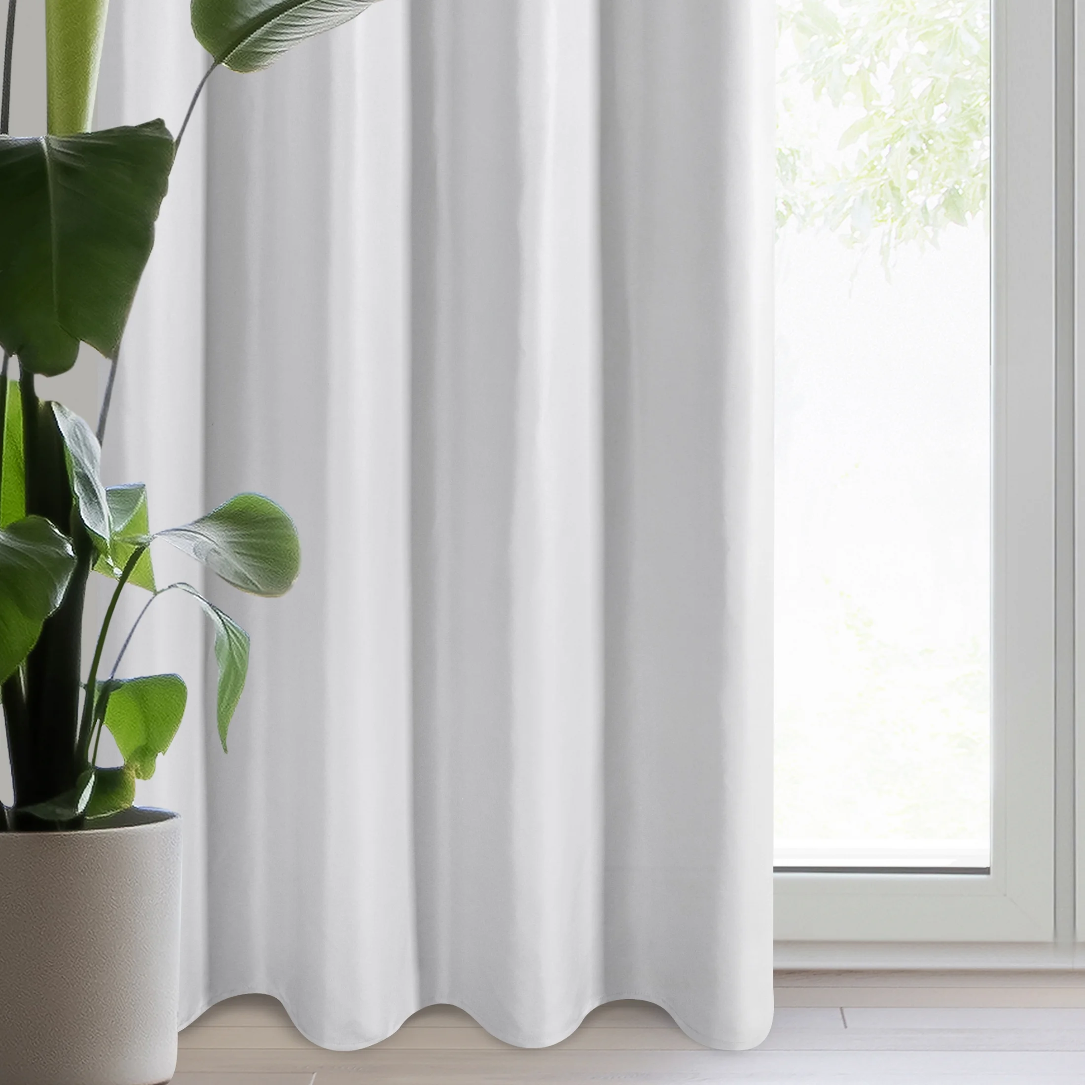 Zasłona biała z gładkiej matowej tkaniny 140x250 cm przelotka - ADARI | eurofirany