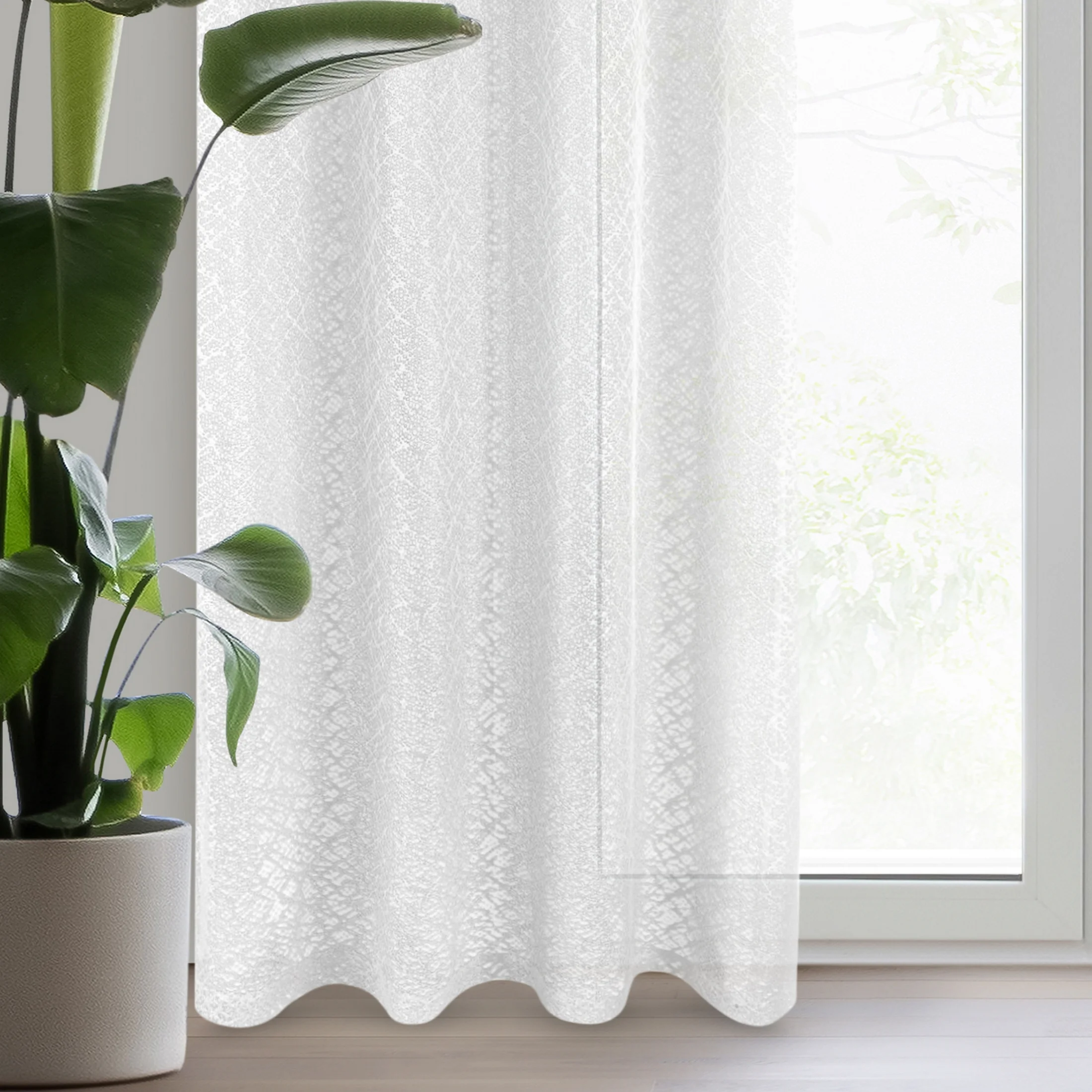 Firana biała z siateczki 140x250 cm przelotka - MIRIEL | eurofirany