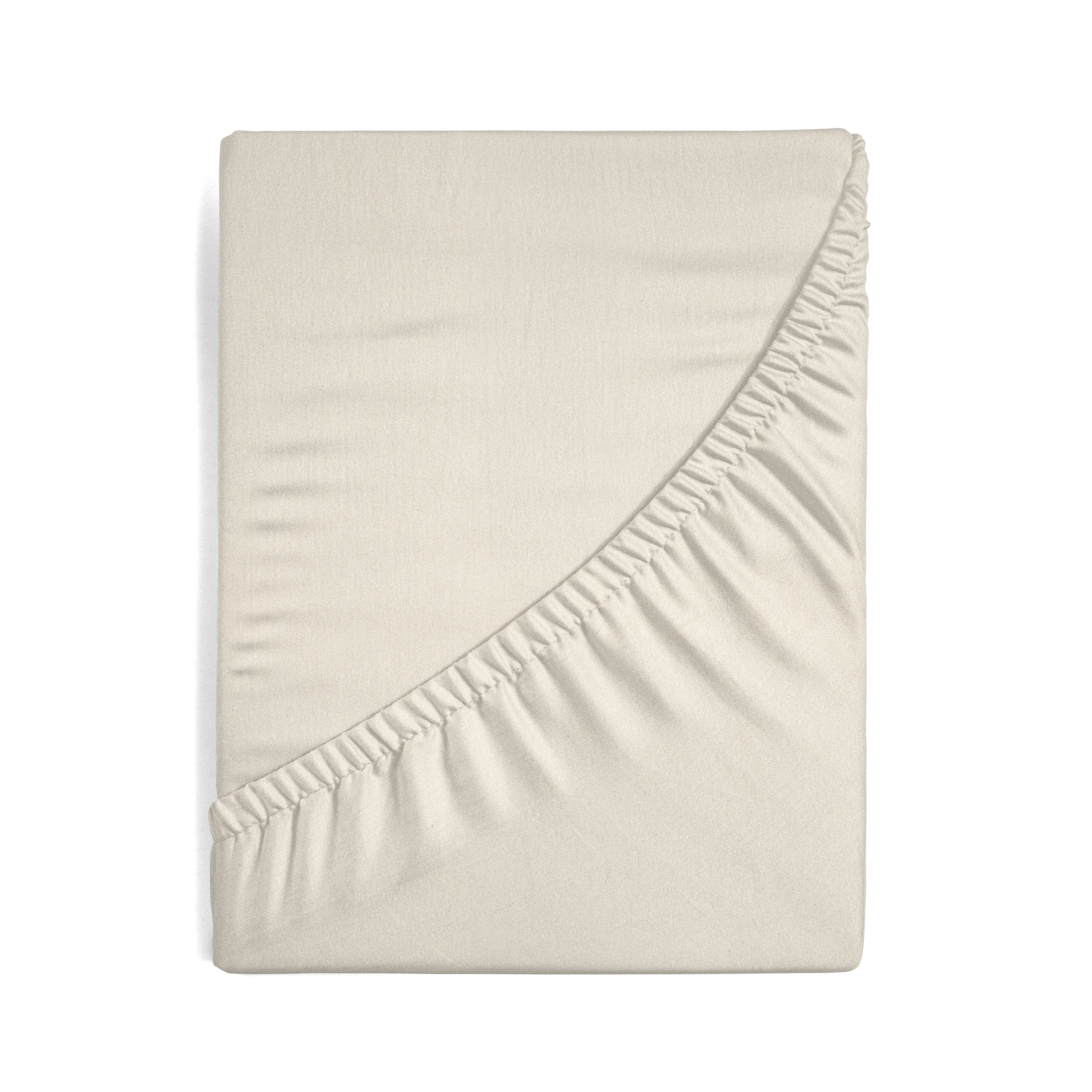 Prześcieradło jersey z gumką 160x200 cm z bawełny kolor beżowy 125 g/m2 Design 91