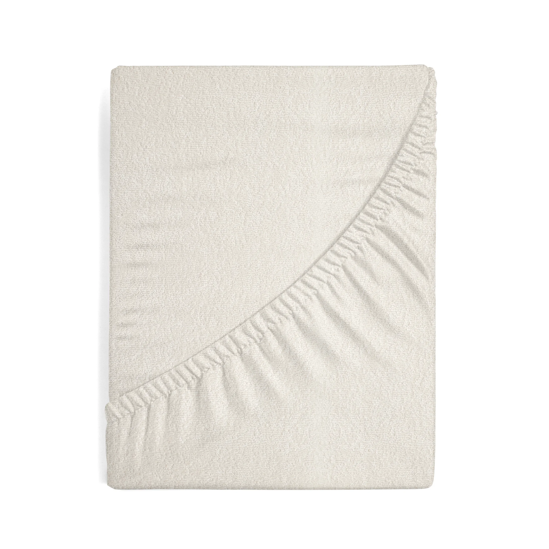 Prześcieradło frotte z gumką 180x200 cm z bawełny kolor beżowy 170 g/m2 Design 91