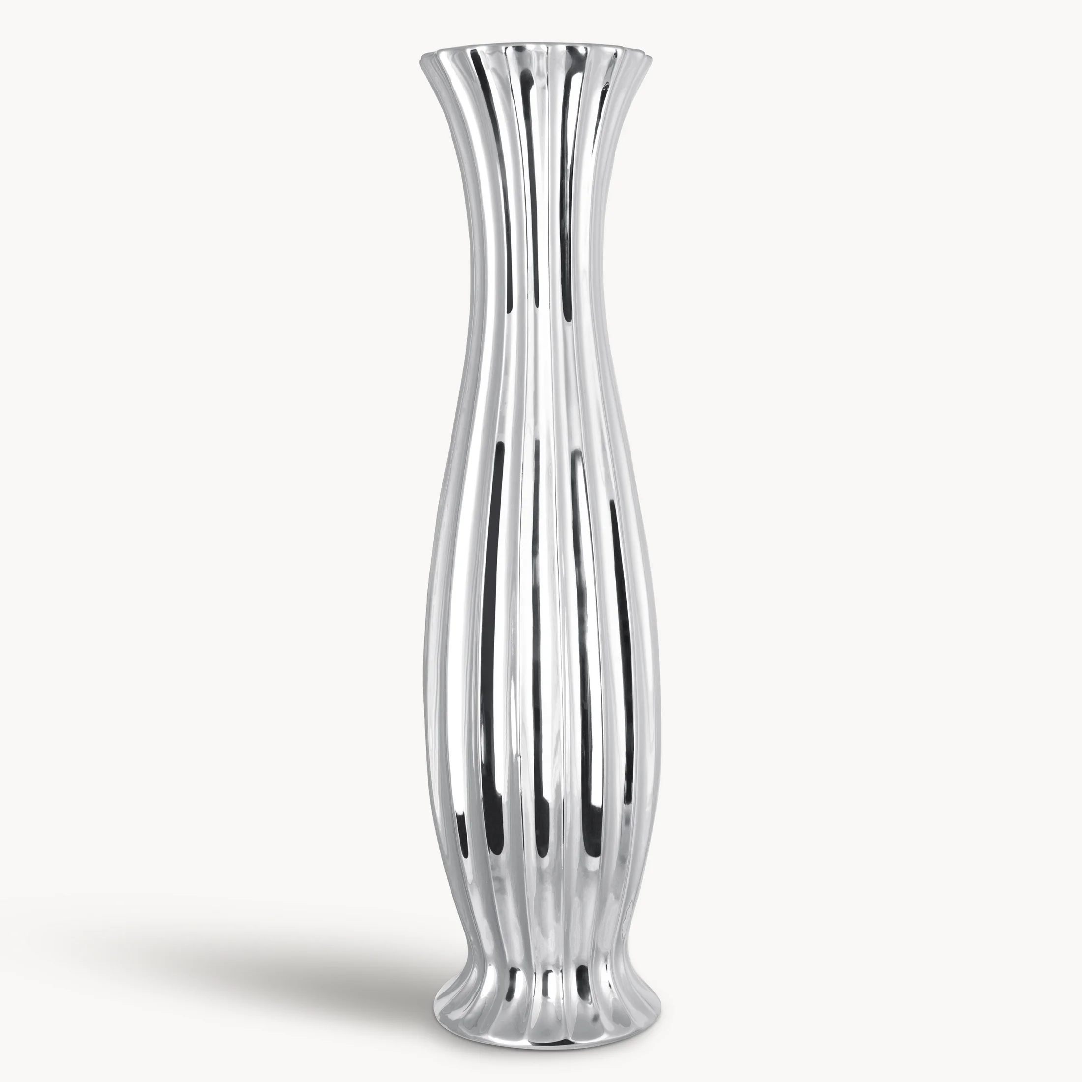 Wazon dekoracyjny FELIX o lśniącej powierzchni w wytłaczane prążki | eurofirany