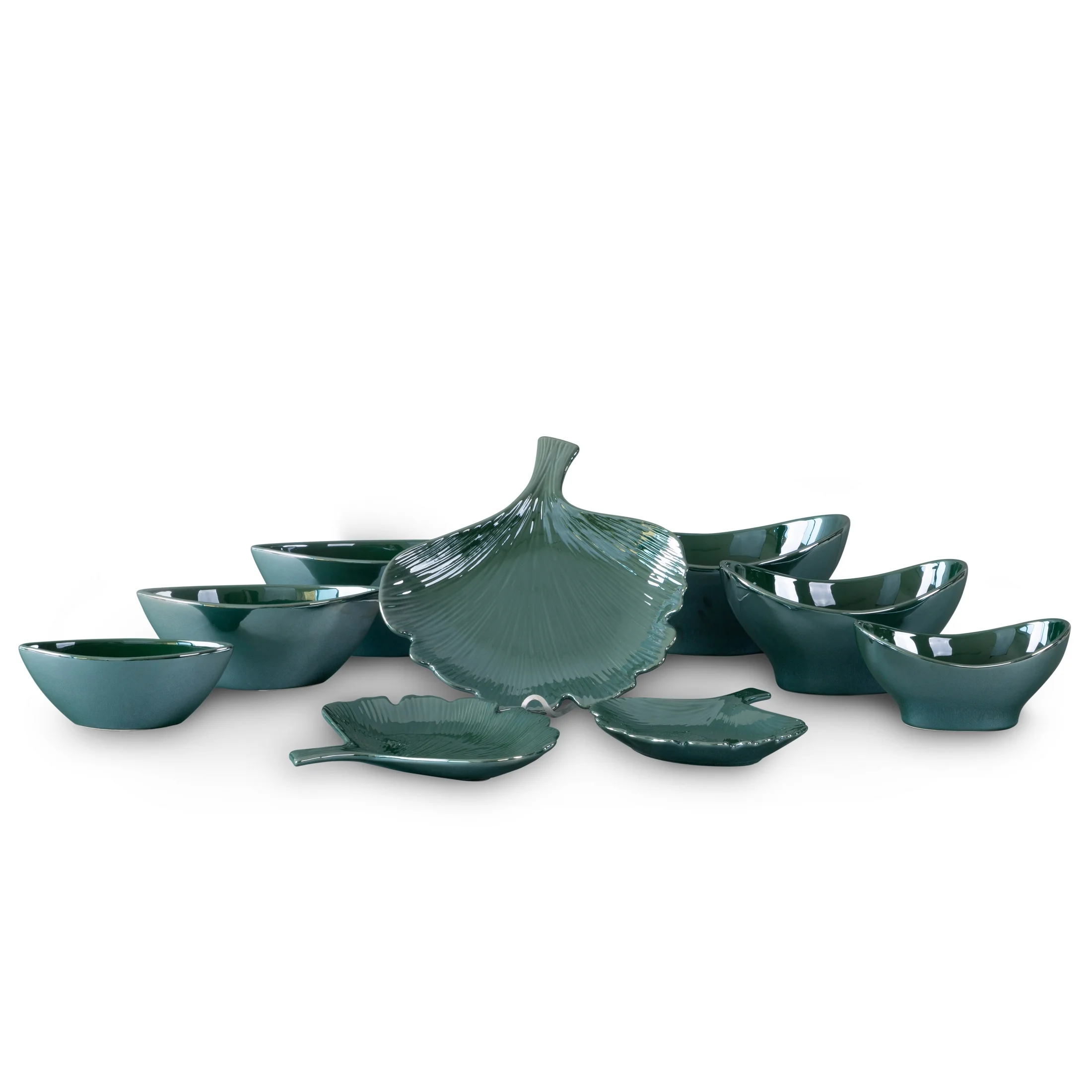 Misa ceramiczna dekoracyjna turkusowa o kształcie łódki 30x18x15 cm BENTO