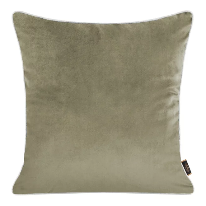 Poszewka na poduszkę 45x45 cm welwetowa kolor beżowy, jasnoszary, dwustronna z wypustką na brzegach VELVET 57 Eurofirany Premium