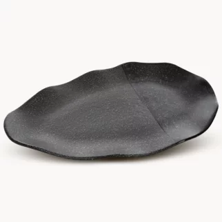 Patera ceramiczna dekoracyjna stalowa 41x26x4 cm MANDI