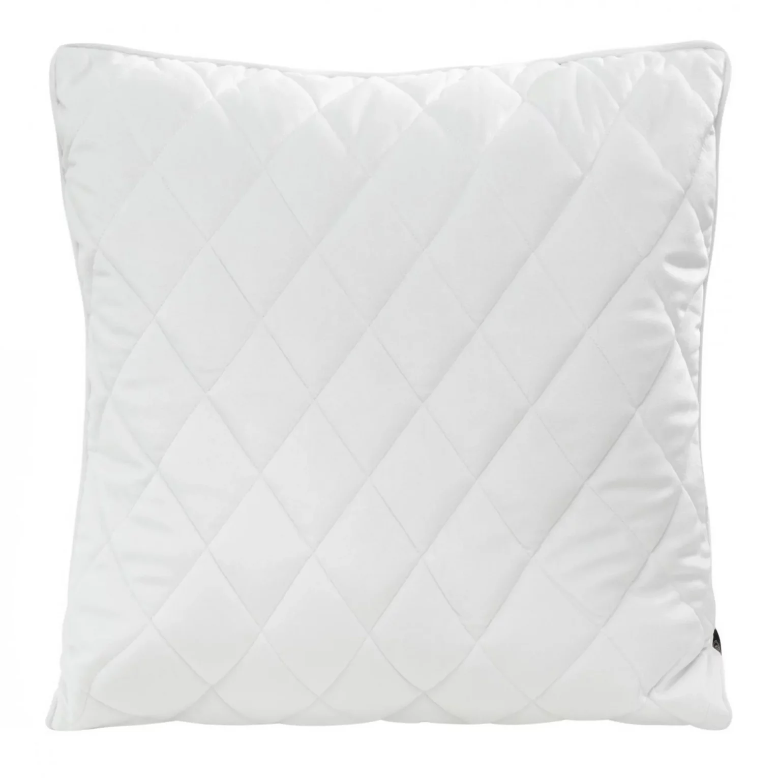 Poszewka na poduszkę 45x45 cm welwetowa, biała pikowana we wzór karo z ozdobną wypustką VELVET 27 Eurofirany Premium