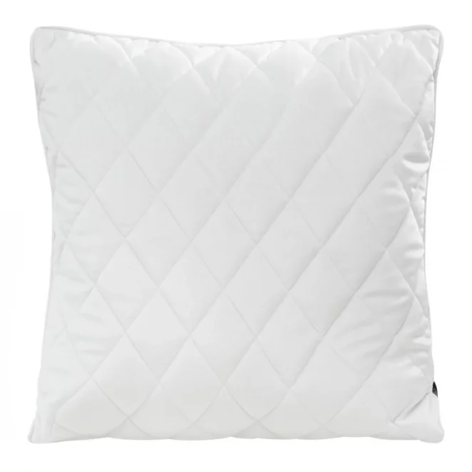 Poszewka na poduszkę 45x45 cm welwetowa, biała pikowana we wzór karo z ozdobną wypustką VELVET 27 Eurofirany Premium