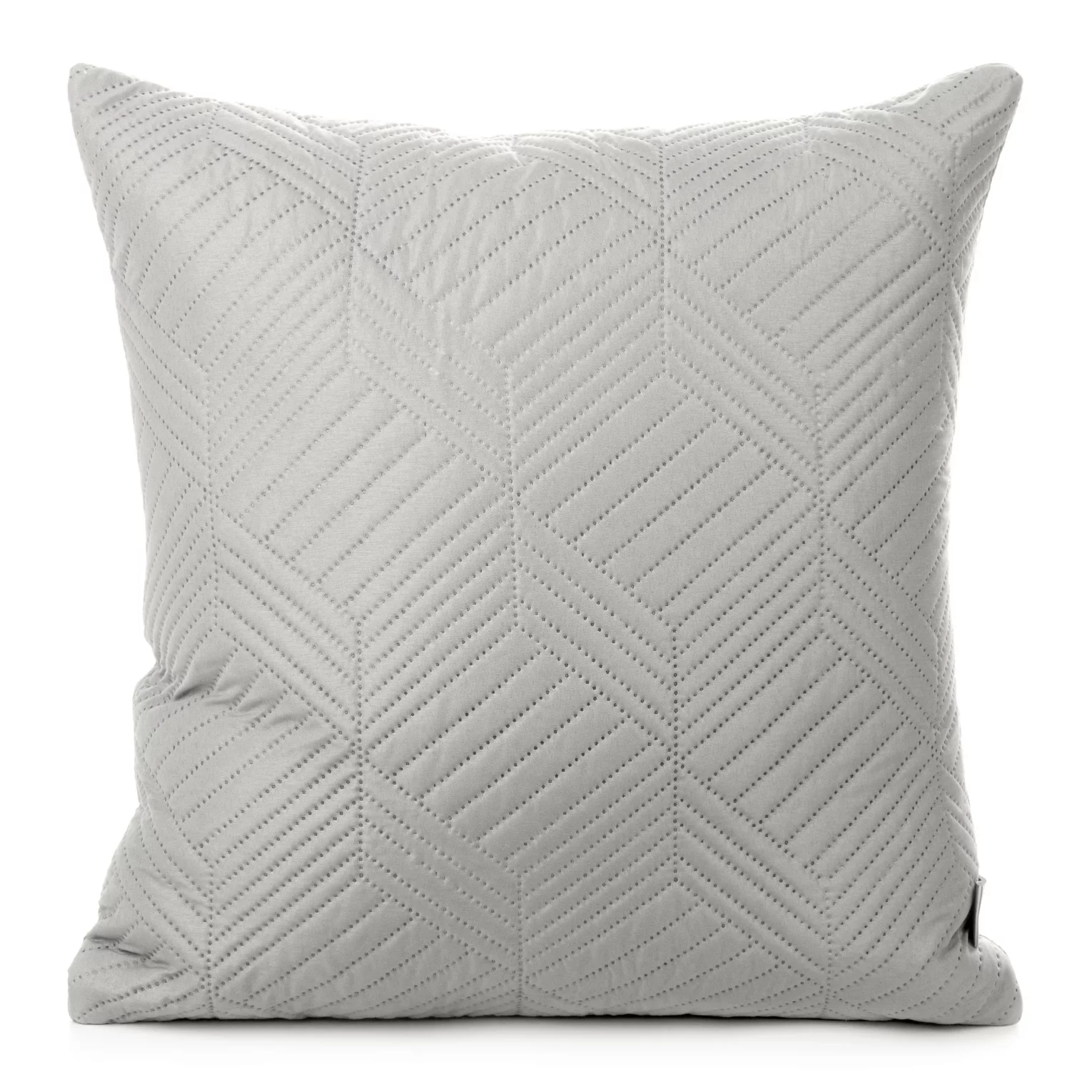 Poszewka na poduszkę 40x40 cm popielata z geometrycznym wzorem pikowana techniką hot press BONI DESIGN 91