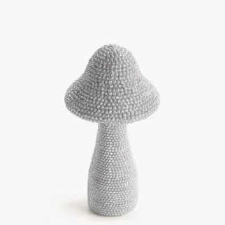 Figurka srebrna grzybek o drobnym strukturalnym wzorze średnica 8x14 cm ELDO
