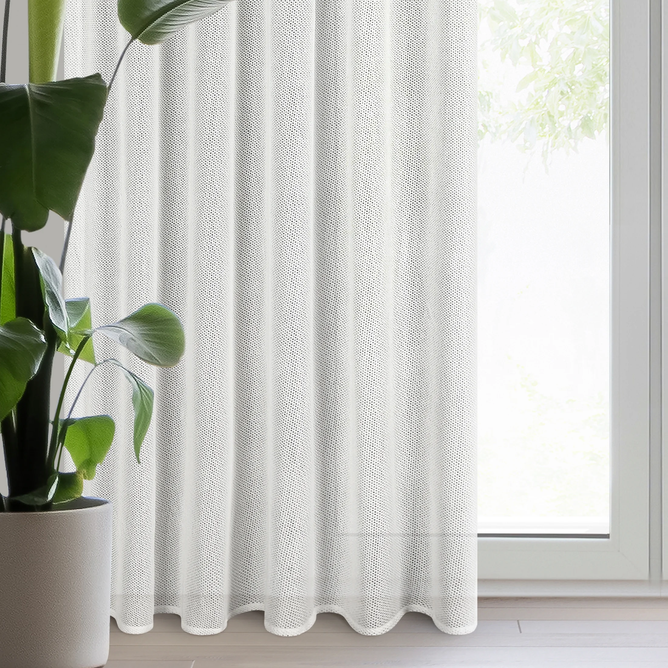 Zasłona biała z siateczki 140x270 cm taśma - ALEKSA | eurofirany