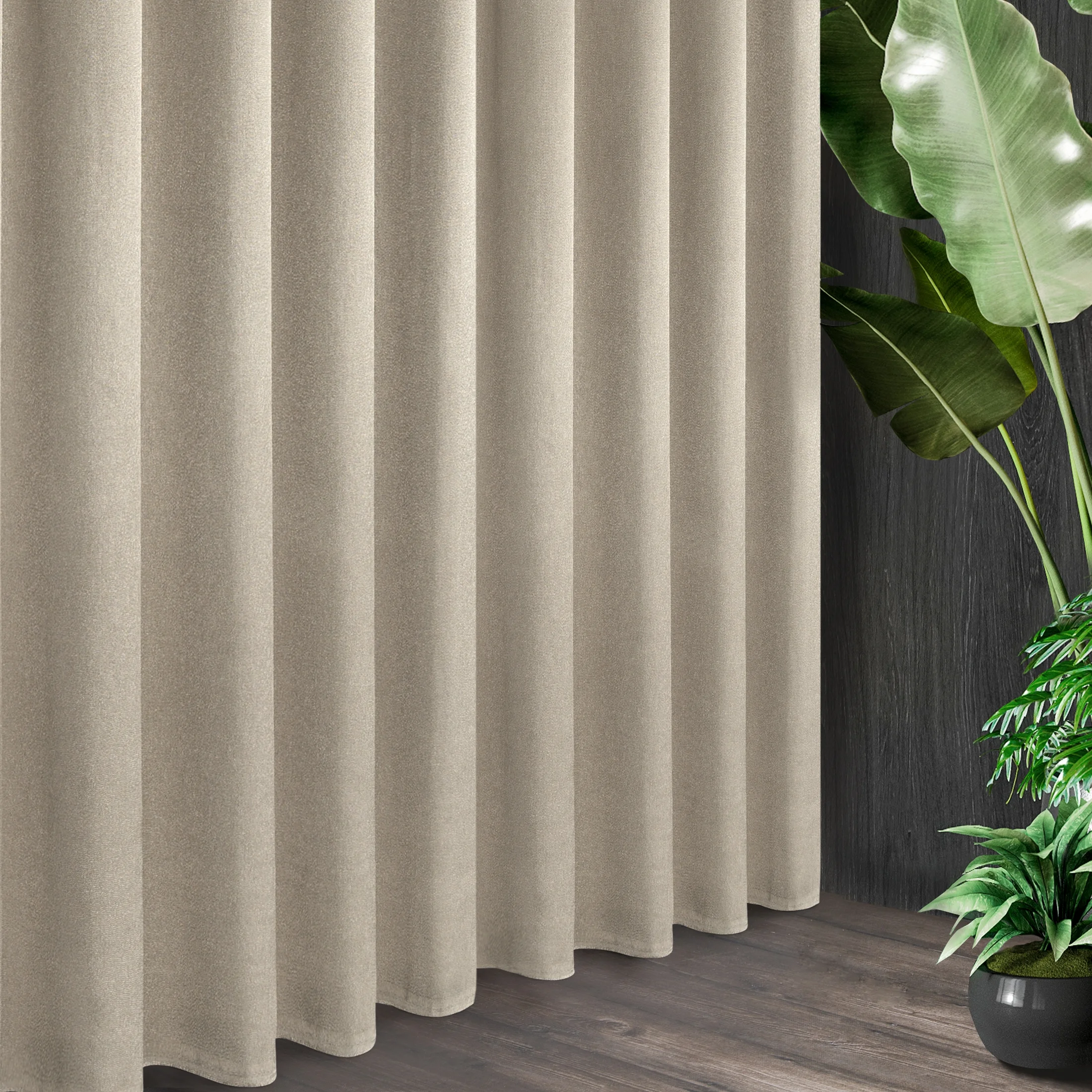 Tkanina zasłonowa strukturalna z delikatnym połyskiem z kolekcji Eva Minge