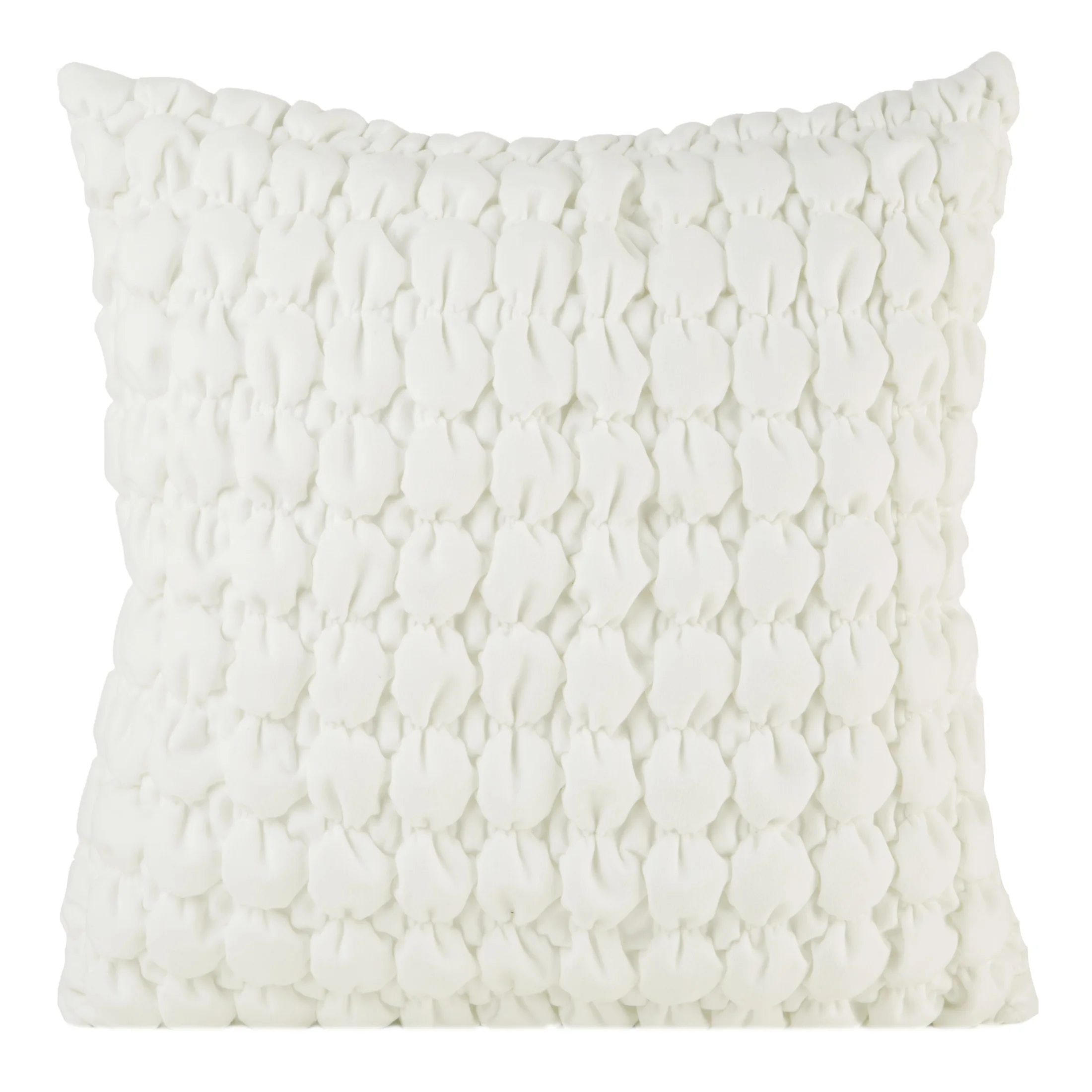 Poszewka na poduszkę 45x45 cm welwetowa kolor biały zdobiona wzorem 3D VELVET 193 Eurofirany Premium | eurofirany