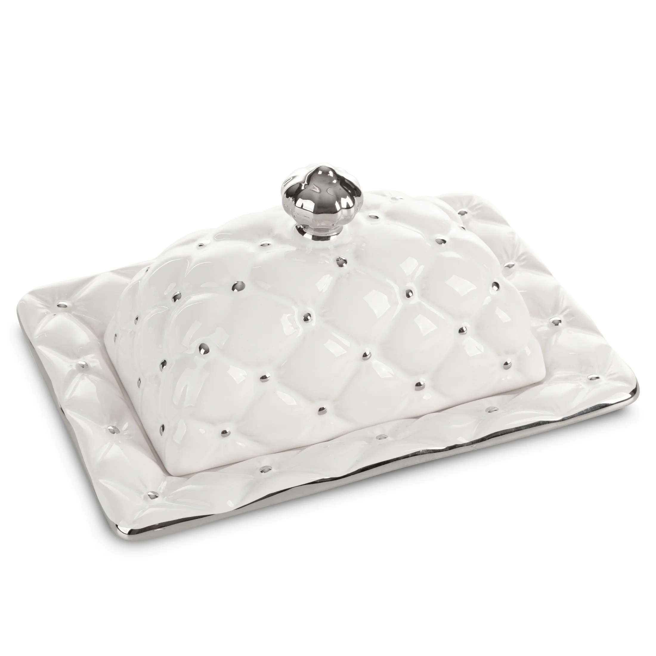 Pojemnik ceramiczny ADORE zdobiony pikowaniem