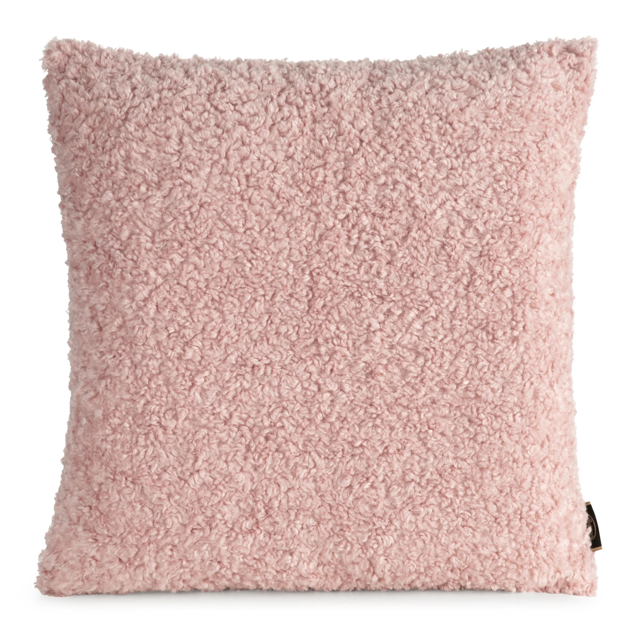 Poszewka na poduszkę 50x50 cm z miękkiej tkaniny barankowej pudrowa BUKLA | eurofirany