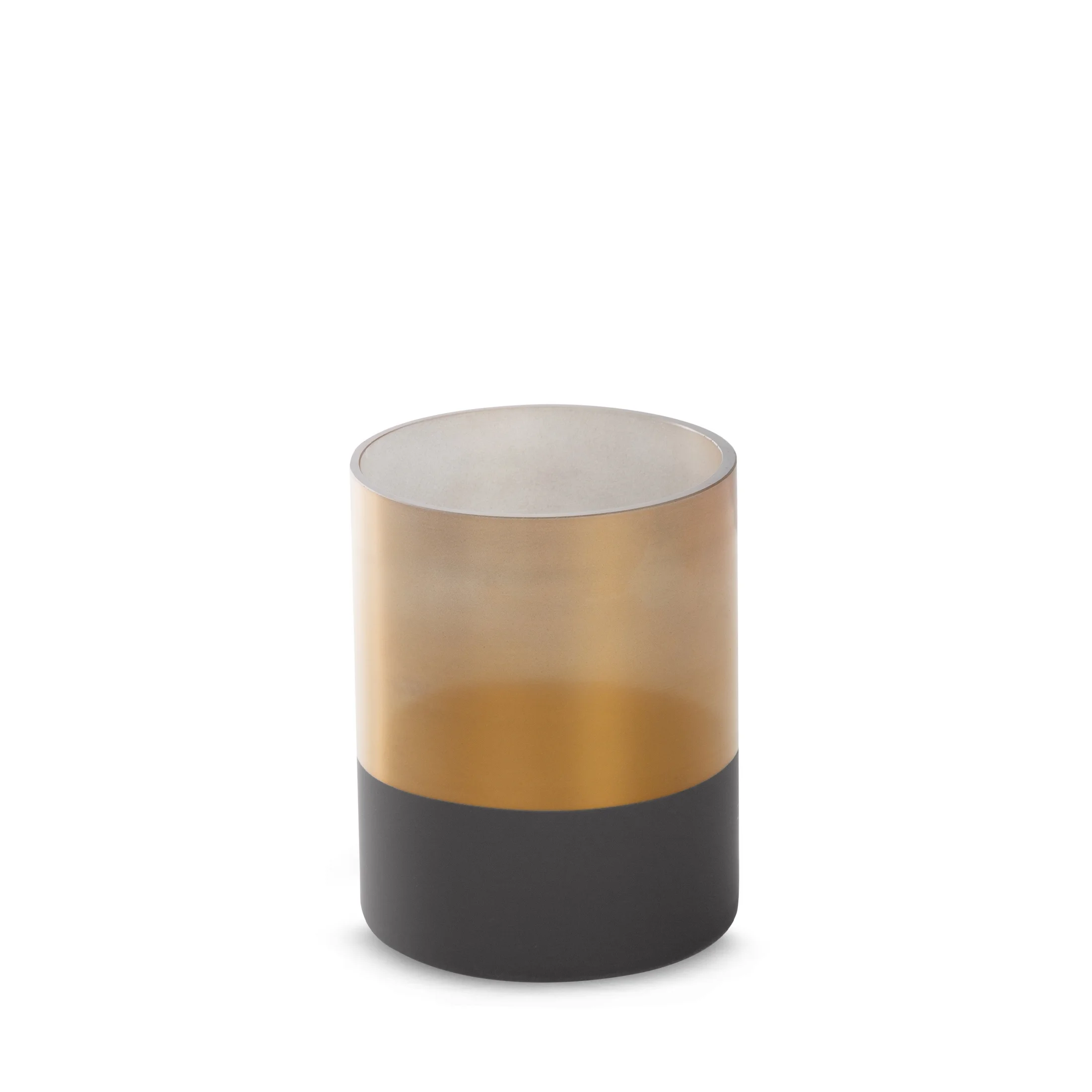 LIMITED COLLECTION Świecznik ALISMA brązowo-złoty z malowanego szkła artystycznego CIEPŁO BRĄZÓW | eurofirany