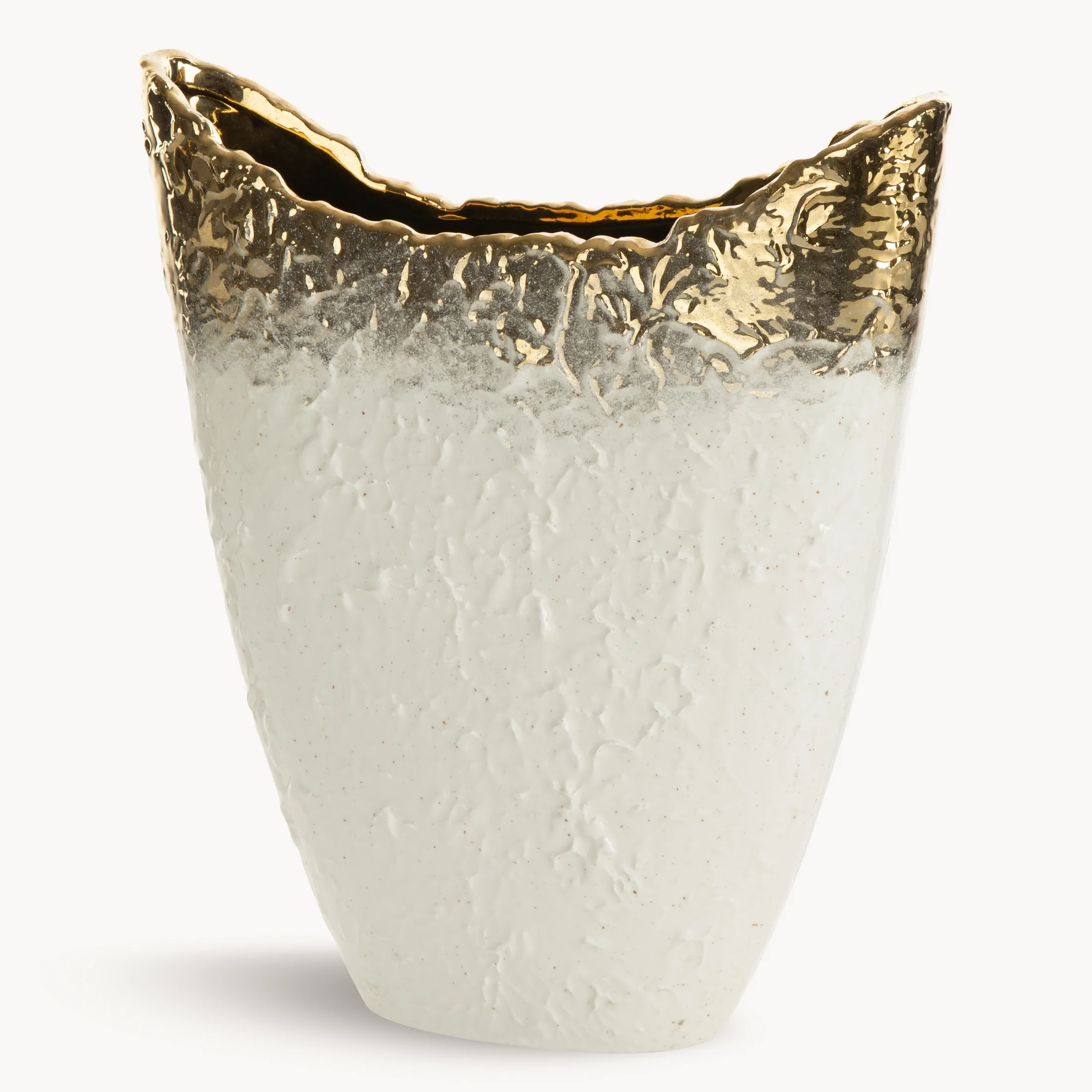 Wazon dekoracyjny SERIN w cieniowanej kolorystyce biało złotej | eurofirany