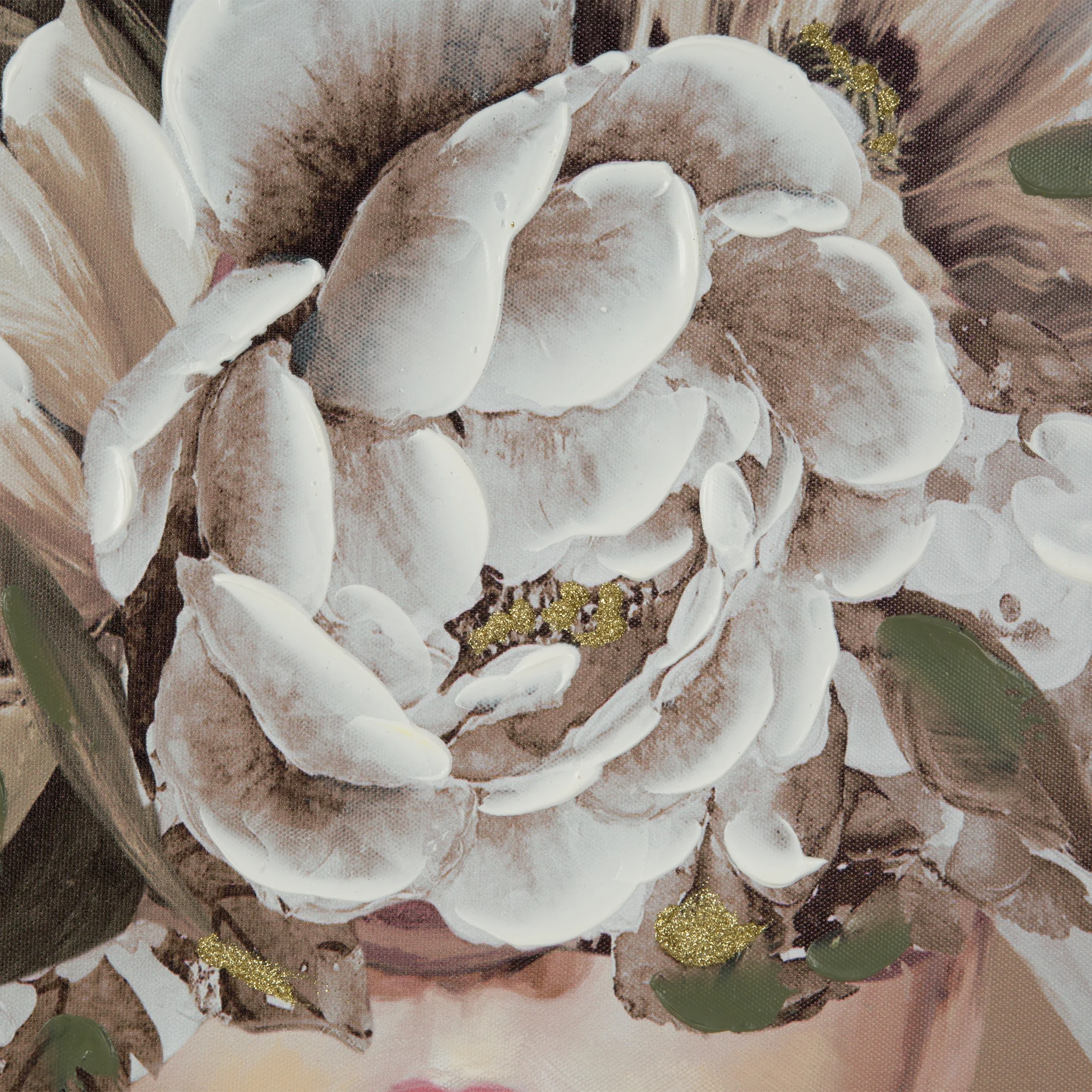 Obraz postaci beżowo, bordowy ręcznie malowany na płótnie 60x80 cm BLOSSOM 1