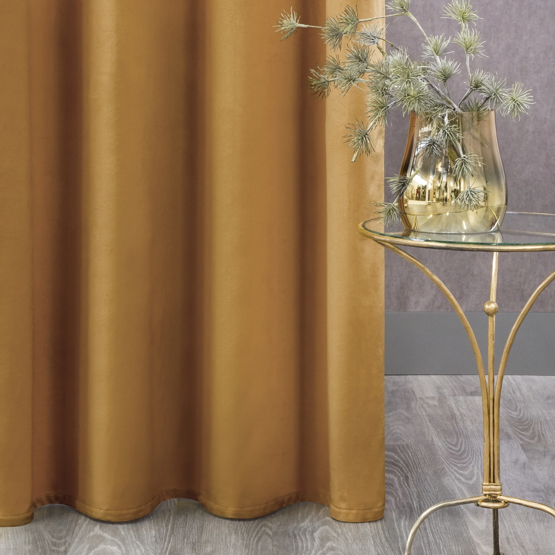 Zasłona miodowa z matowego welwetu 140x250 cm przelotka - MELANIE | eurofirany