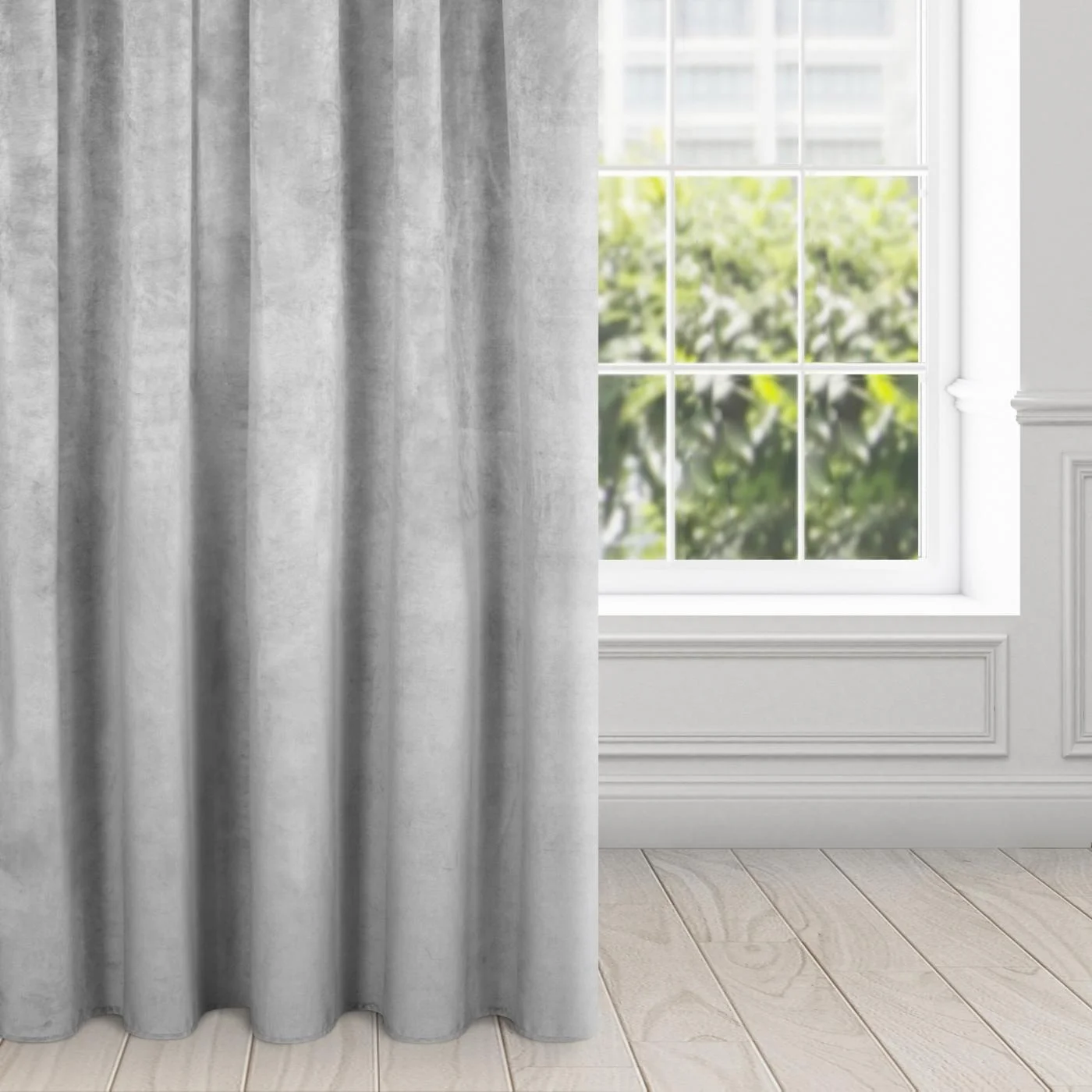 Zasłona stalowa z ekskluzywnego aksamitnego welwetu 290 g/m2 140x270 cm taśma - VILLA | eurofirany