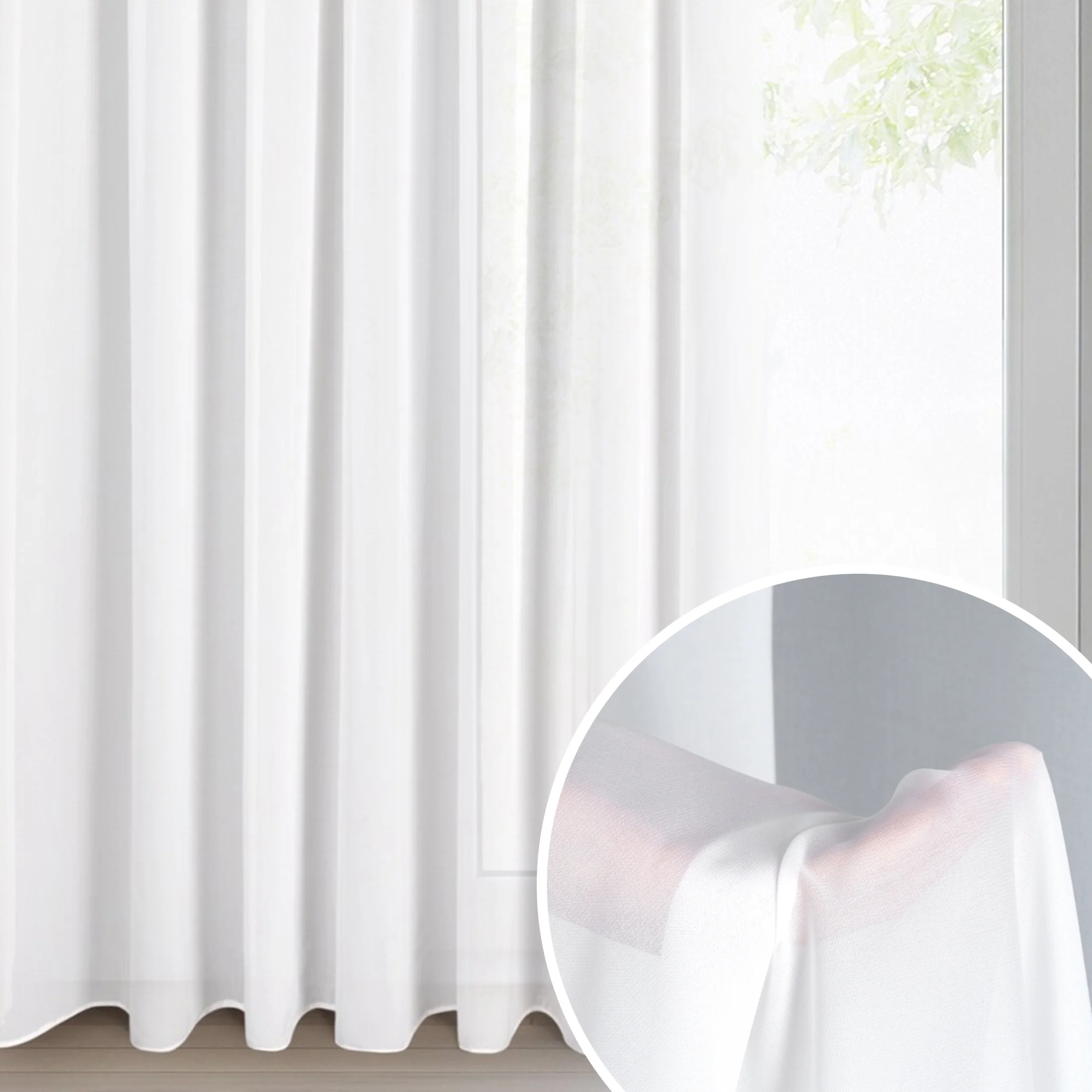 Firana biała matowa z tkaniny szyfonowej 140x270 cm taśma DEBRA | eurofirany