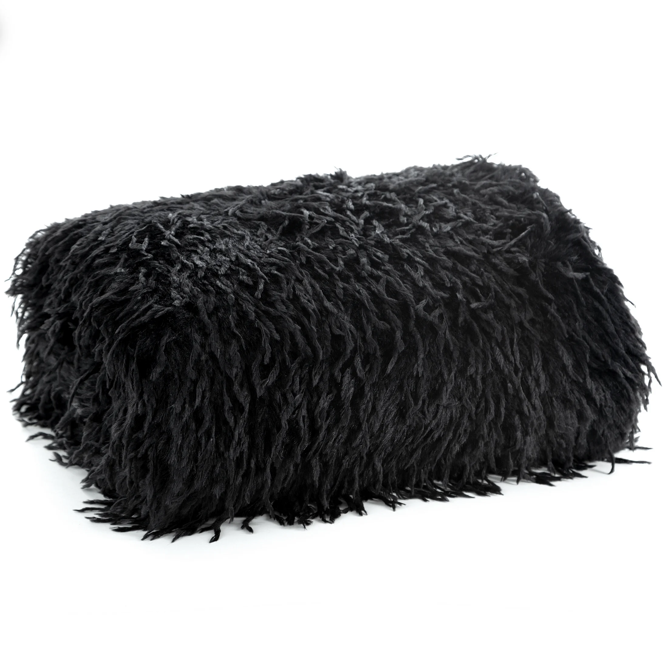 Koc z przyjemnego futerka 130x170 cm czarny ADORE