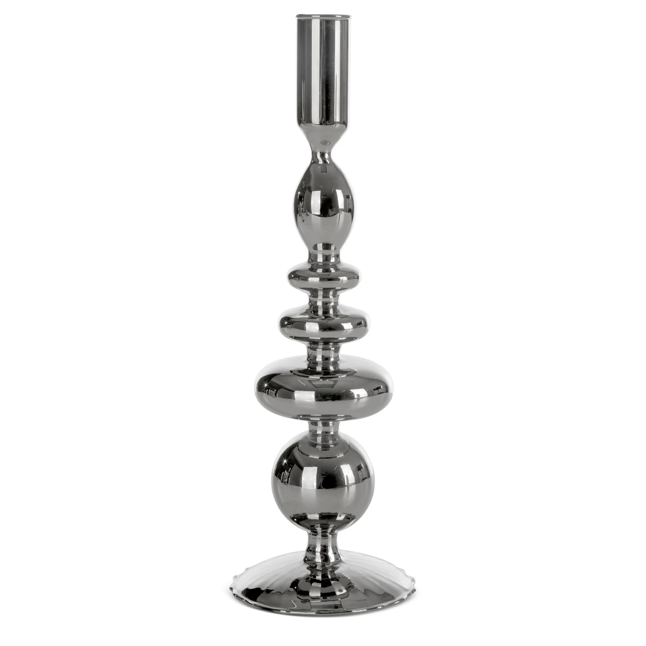 Świecznik dekoracyjny z dymionego szkła w nowoczesnym stylu | eurofirany