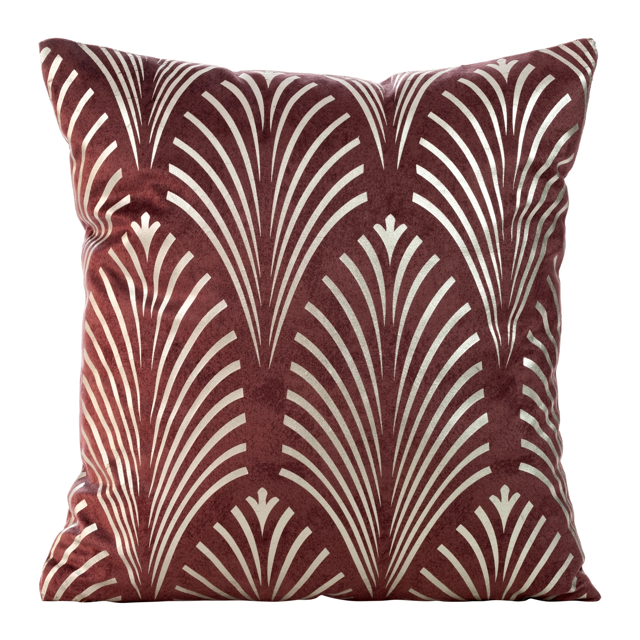 Poszewka na poduszkę 45x45 cm welwetowa bordowa z srebrnym nadrukiem BLINK 27 | eurofirany