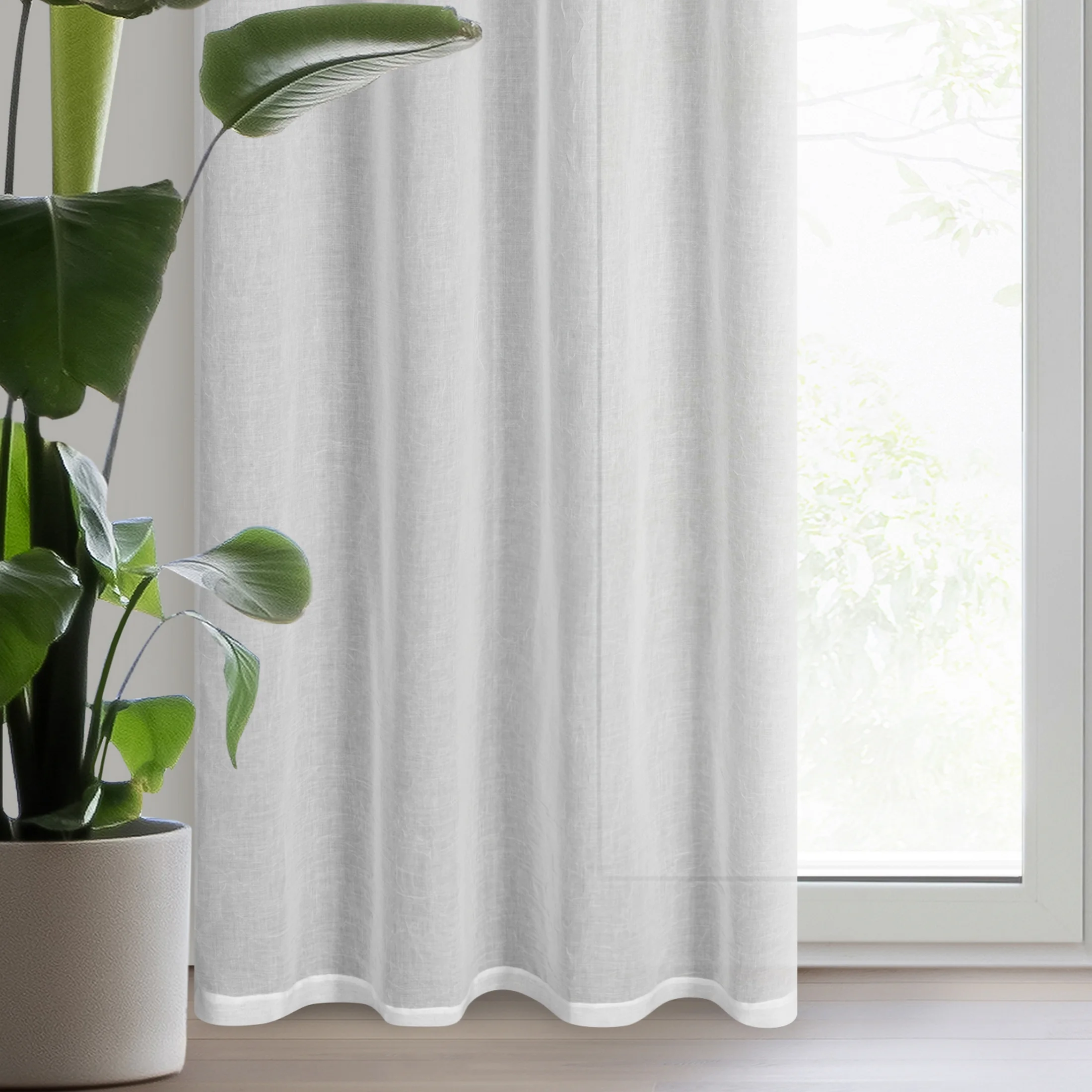 Firana biała z etaminy kreszowana niewymagająca prasowania 140x250 cm przelotka MARINA | eurofirany