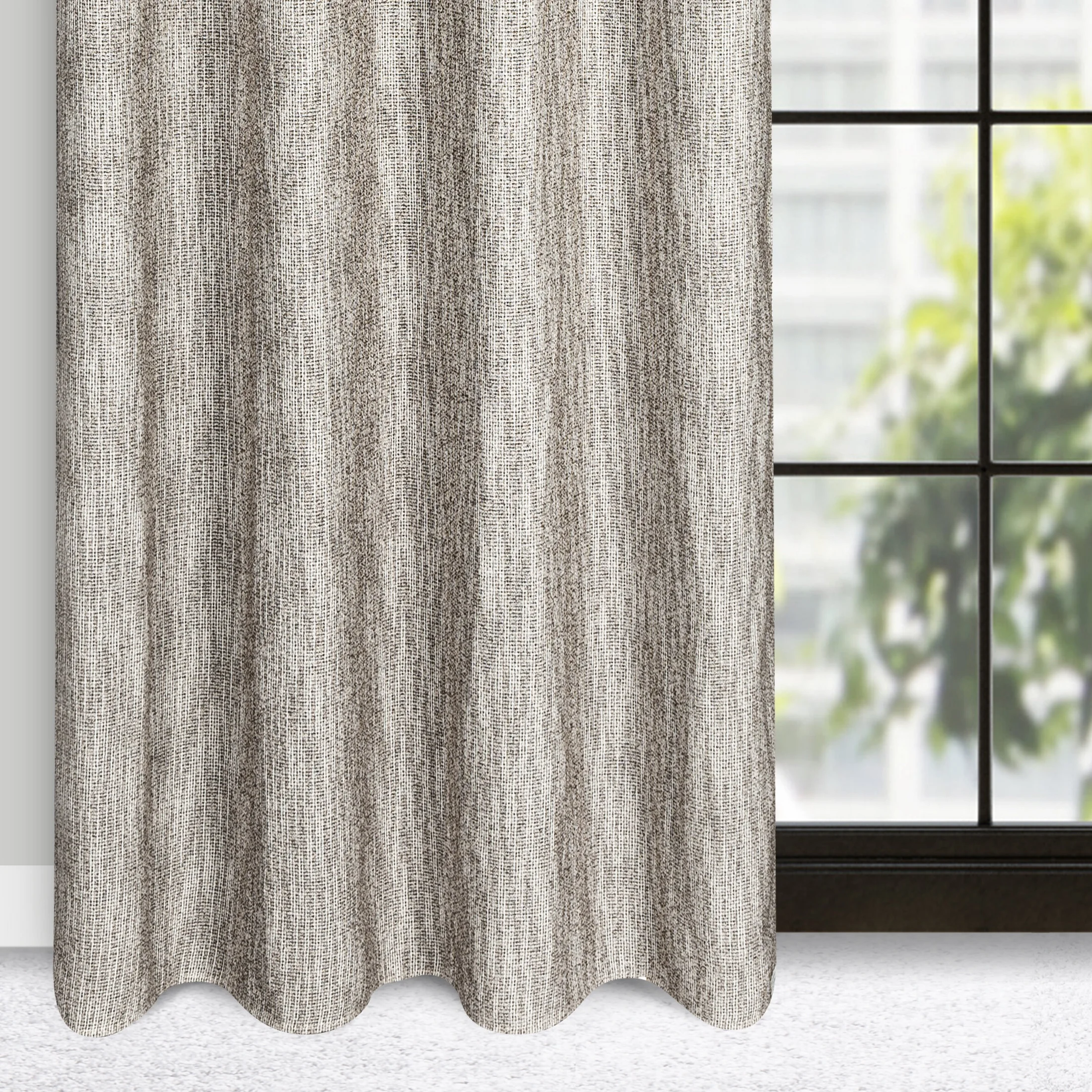 Zasłona beżowa melanż w stylu eko 140x250 cm przelotka - MEGAN | eurofirany