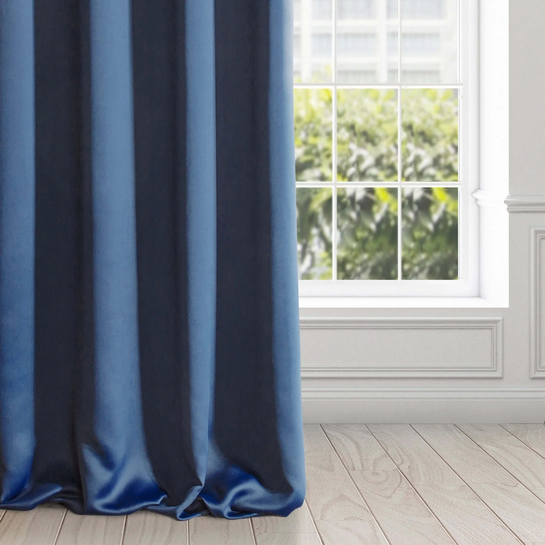 Zasłona granatowa matowa, zaciemniająca 140x270 taśma cm - TEO | 