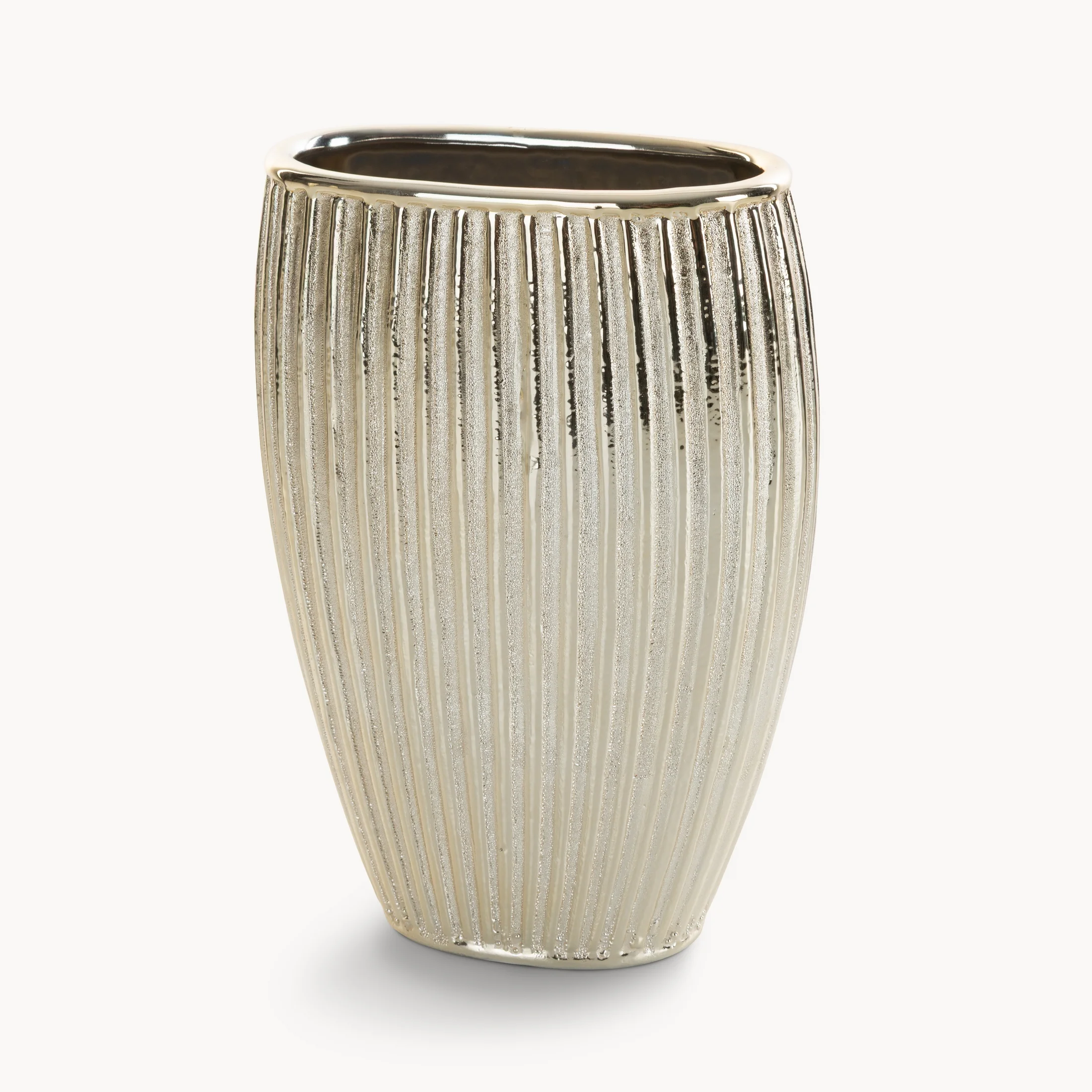 Wazon ceramiczny dekoracyjny OMIKA zdobiony wytłaczanymi prążkami | eurofirany