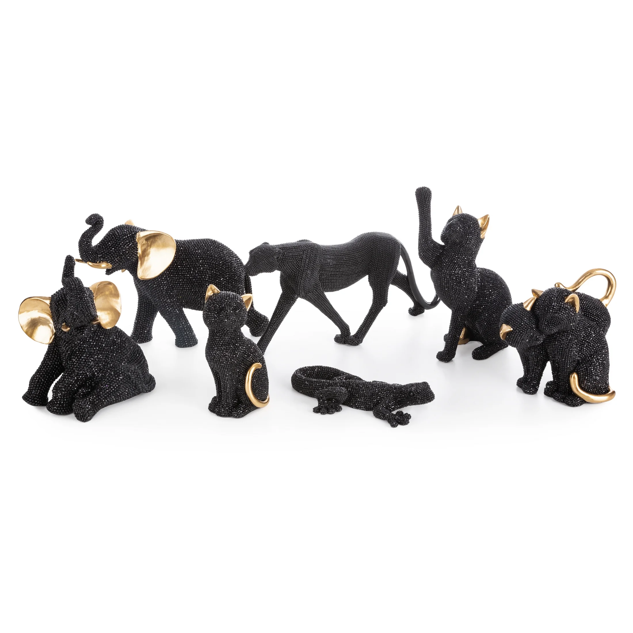 Figurka czarna pantera o drobnym strukturalnym wzorze 6x31x15 cm ELDO 3