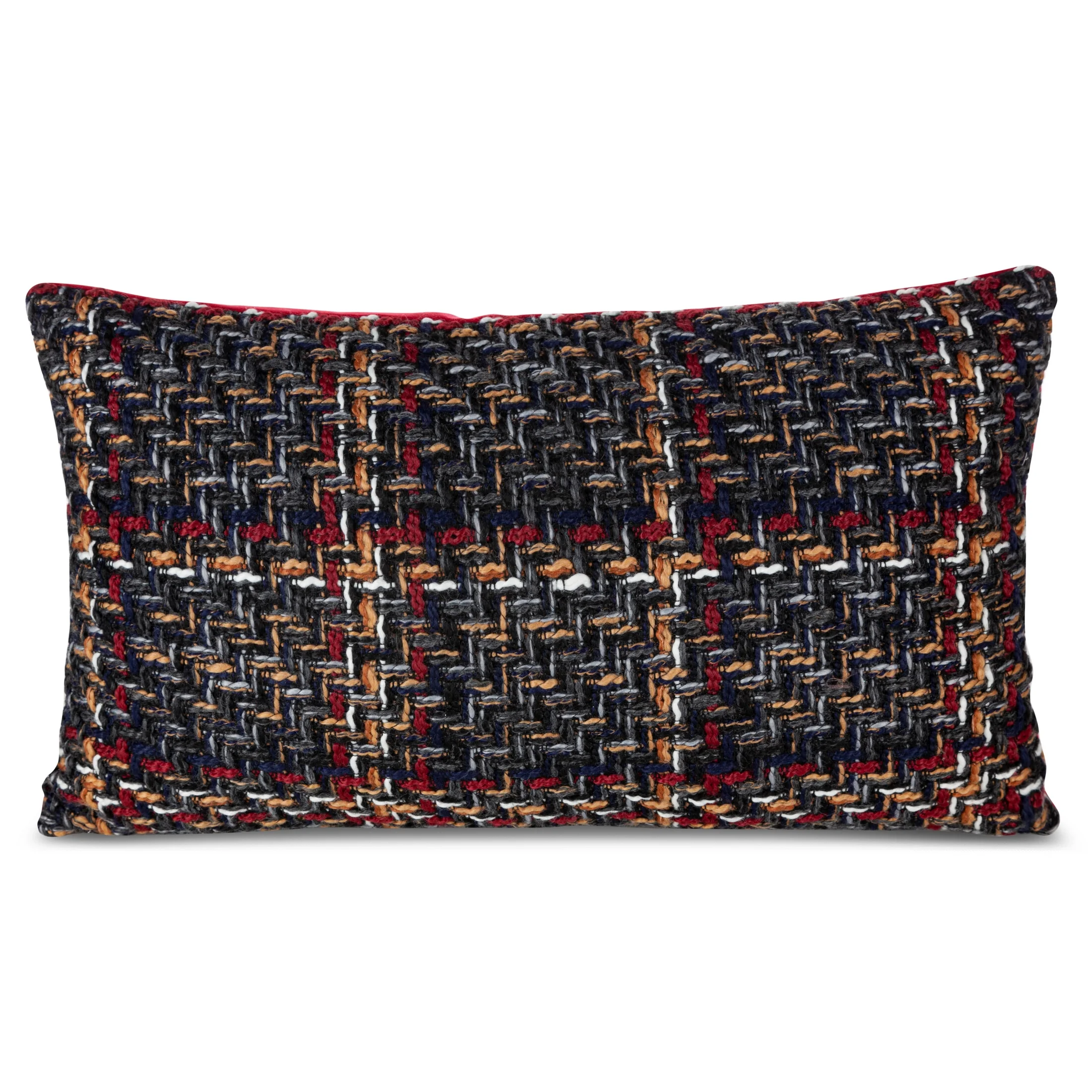 Poszewka na poduszkę 30x50 cm z tkaniny z ozdobnym splotem grafitowa | eurofirany