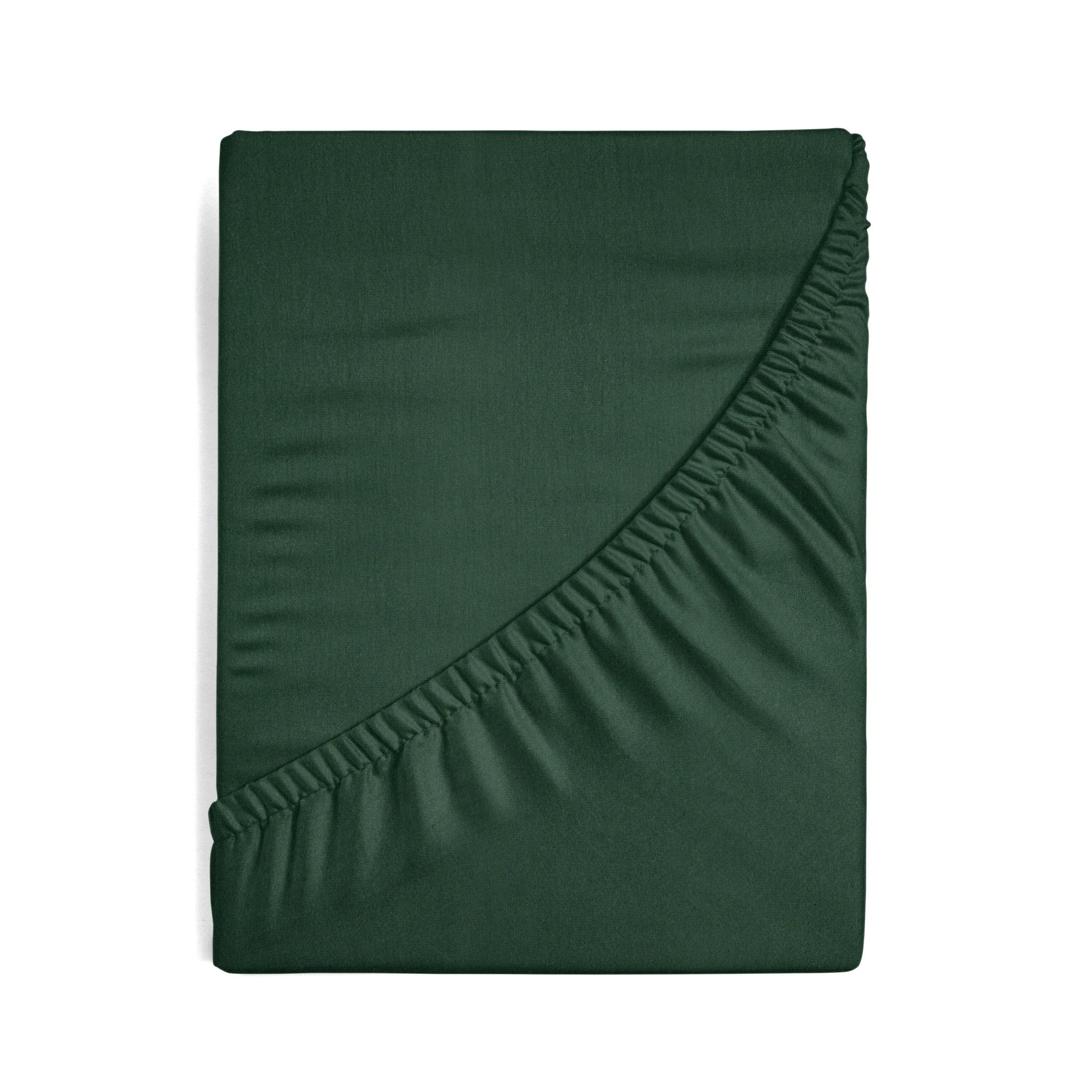 Prześcieradło jersey z gumką 220x200 cm z bawełny kolor butelkowa zieleń 125 g/m2 Design 91