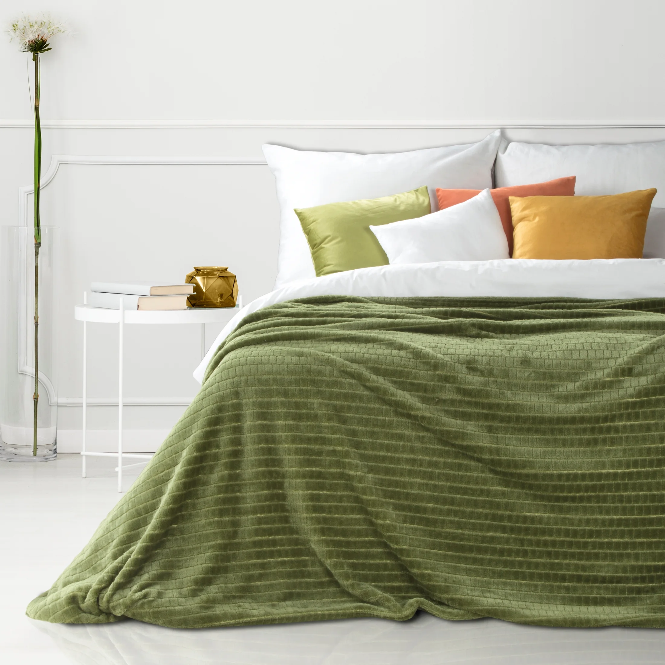 DESIGN 91 Koc CINDY 2 miękki i miły w dotyku z wytłaczanym wzorem w kosteczkę
