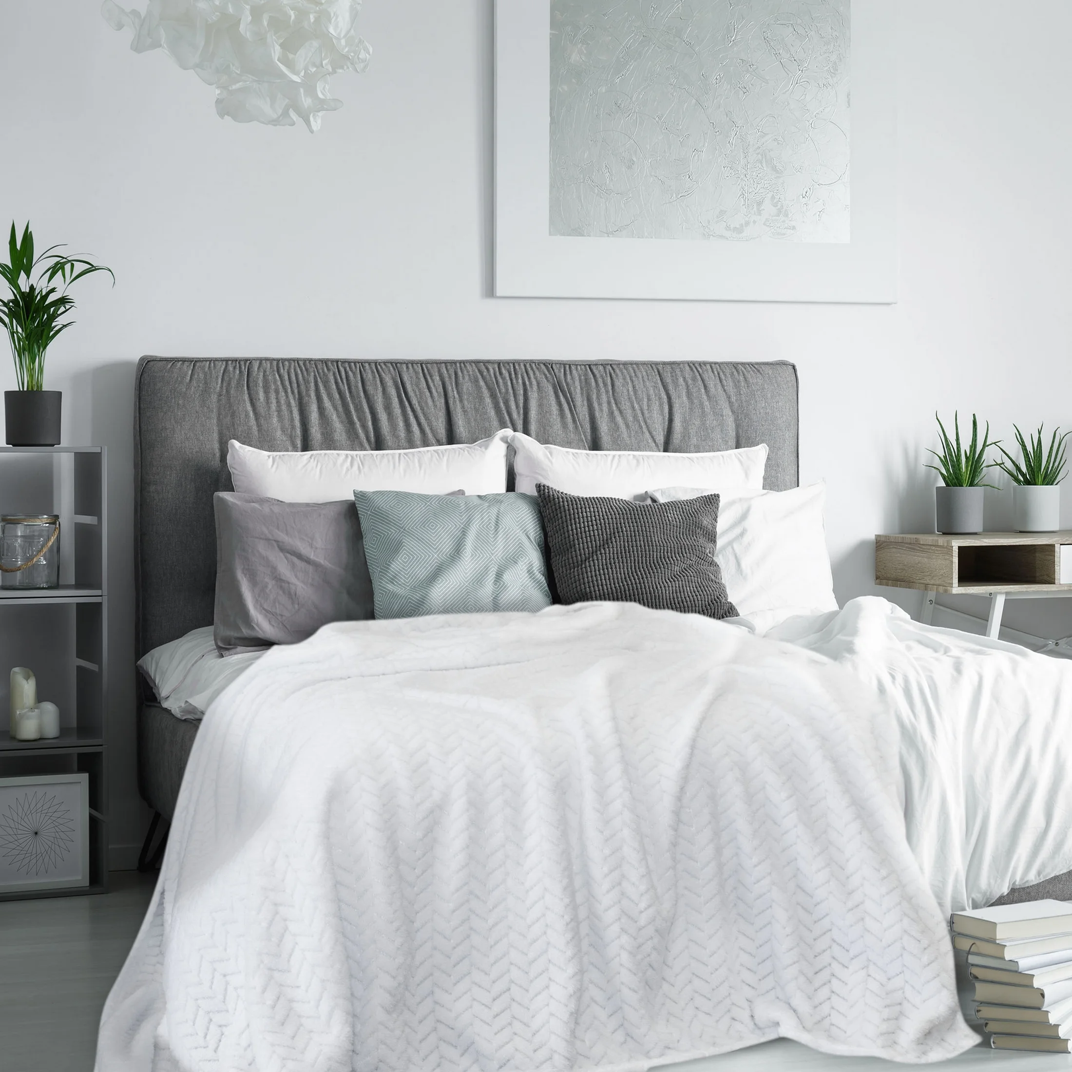 DESIGN 91 Koc CINDY miękki i miły w dotyku z wytłaczanym wzorem