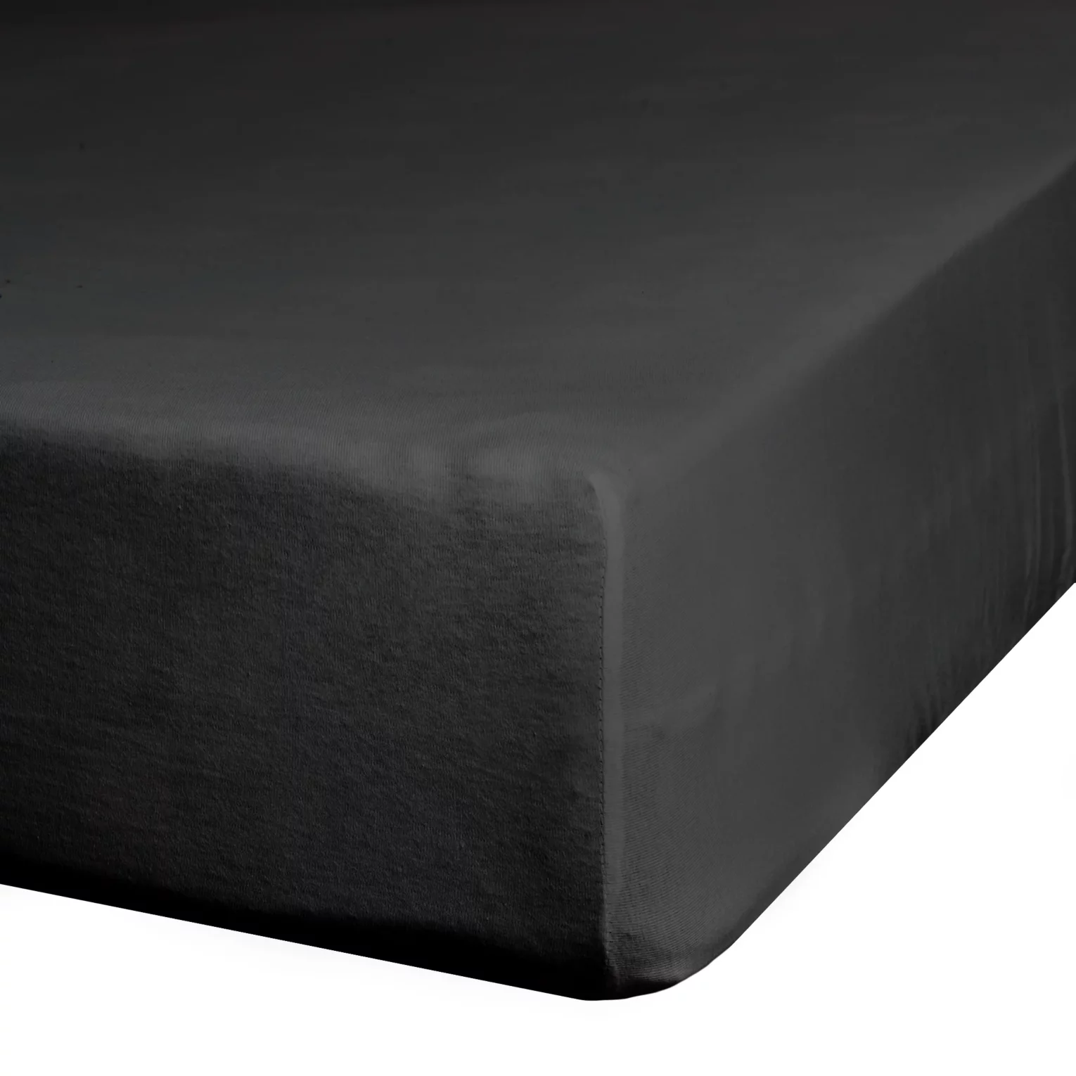 Prześcieradło jersey z gumką 90x200 cm z bawełny kolor czarny 125 g/m2 Design 91