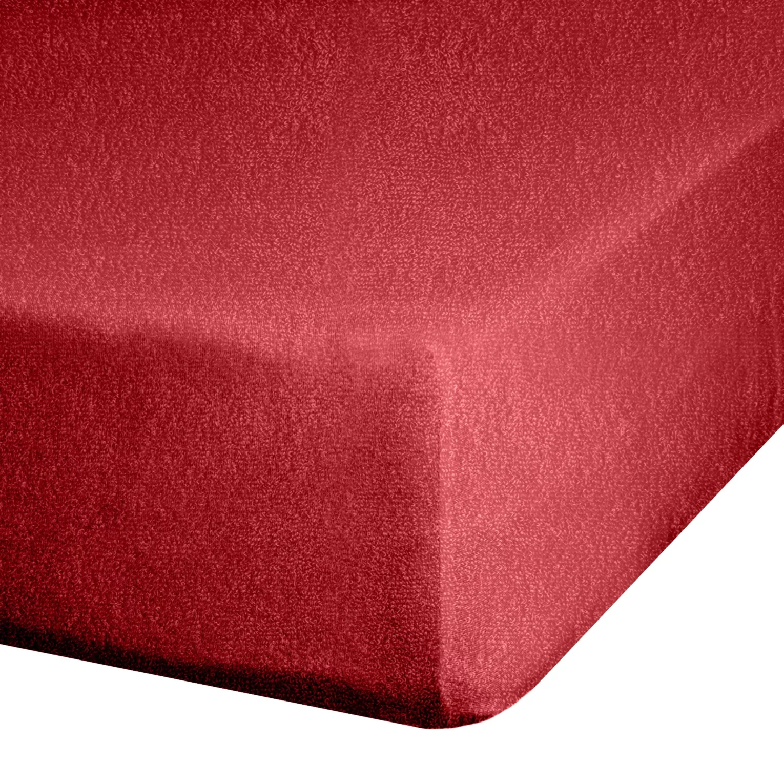 Prześcieradło frotte z gumką 180x200 cm z bawełny kolor czerwony 170 g/m2 Design 91
