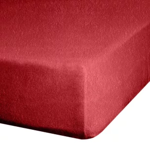 Prześcieradło frotte z gumką 220x200 cm z bawełny kolor czerwony 170 g/m2 Design 91