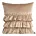Poszewka na poduszkę 45x45 cm welwetowa kremowa z trzema falbanami CHARLOTTE