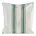 Poszewka na poduszkę 50x50 cm bawełniana z dodatkiem lnu zdobiona subtelnym nadrukiem pasów kremowo, zielona LEN