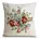 Poszewka na poduszkę 45x45 cm z tkaniny gobelinowej naturalno czerwona z szenilową nicią z motywem kwiatów