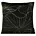 Poszewka na poduszkę 45x45 cm welwetowa czarna z delikatnymi jasnozłotymi liśćmi lilii wodnej BLINK 25