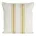 Poszewka na poduszkę 50x50 cm bawełniana z dodatkiem lnu kremowo, żółta zdobiona subtelnym nadrukiem pasów  LEN