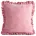 Poszewka na poduszkę 45x45 cm muślinowa z ozdobną falbanką na brzegach różowa MUŚLIN 1