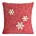 Poszewka na poduszkę 40x40 cm świąteczna z filcu czerwono biała zdobiona aplikacją w śnieżynki