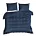 Pościel 220x200 cm satyna bawełniana kolor granatowy w drobne prążki VERA