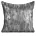 Poszewka na poduszkę 45x45 cm stalowo, srebrna z przecieranym błyszczącym nadrukiem ELISE